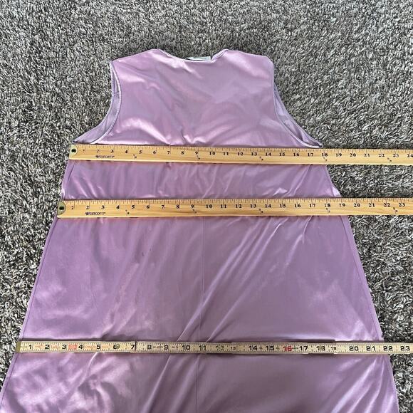 Vintage Vassarette Maxi Nightgown Size Medium Purple Silky Lingerie Chemise 90s - Picture 13 of 16